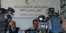 شاهد تعرض التقرير السنوي لأوضاع حقوق الإنسان الفلسطيني في لبنان لعام 2012
