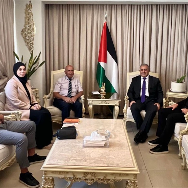 A delegation from the Palestinian Foundation for Human Rights (Shahid) visits the Palestinian ambassador to Lebanon